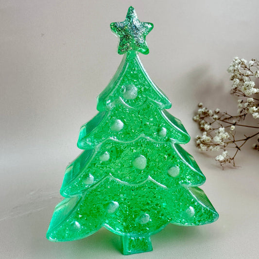 Силиконовая форма - Элегантная елочка с хрустальными украшениями - Идеально подходит для создания новогодних украшений - Идеальный рождественский подарок