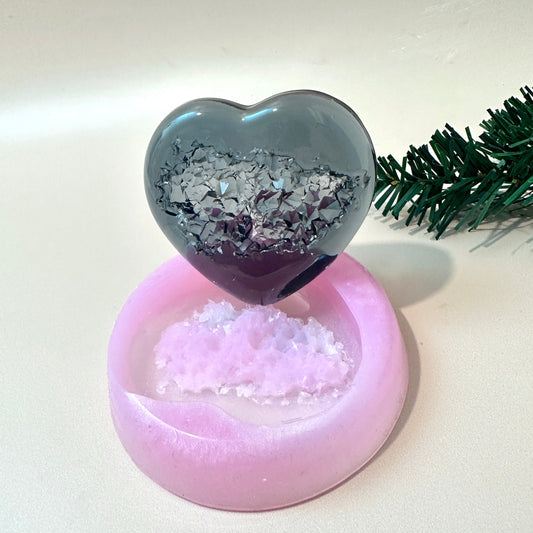 Силиконовая форма Crystal Geode Heart - художественный инструмент для литья смолы для ювелирных изделий своими руками - идеальный подарок для любителей рукоделия