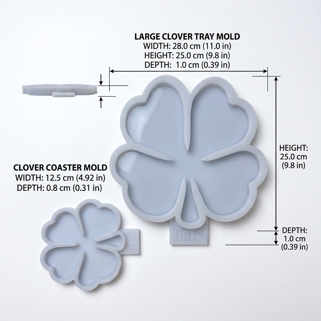 Clover Silicone Mold Four Leaf Clover Tray Coaster Mold