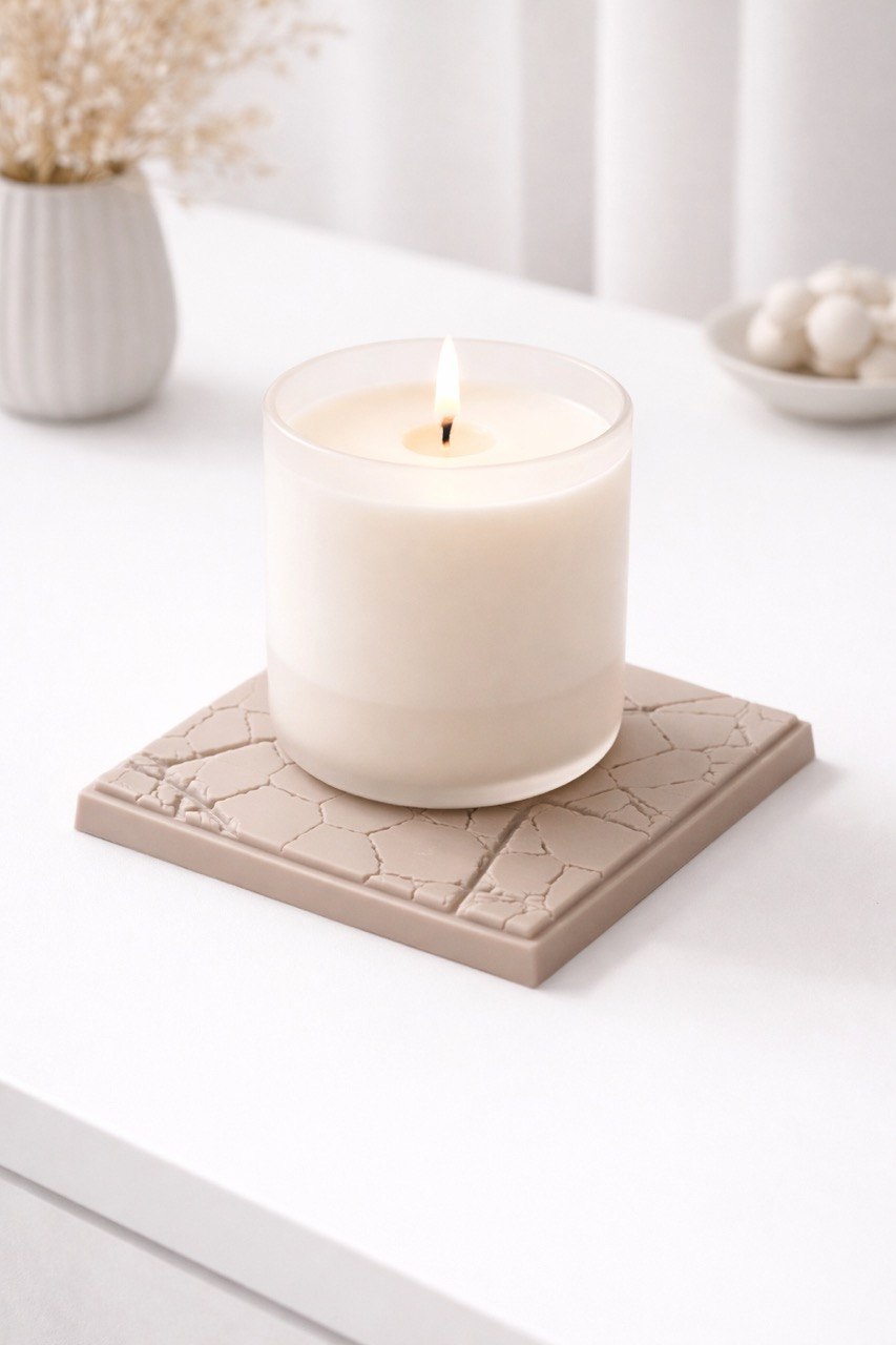 Cracked Square Coaster Mold 9x9 cm