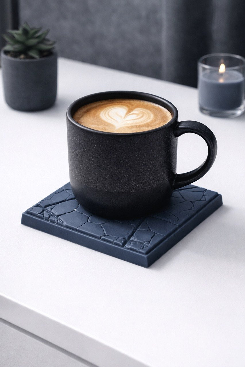 Cracked Square Coaster Mold 9x9 cm