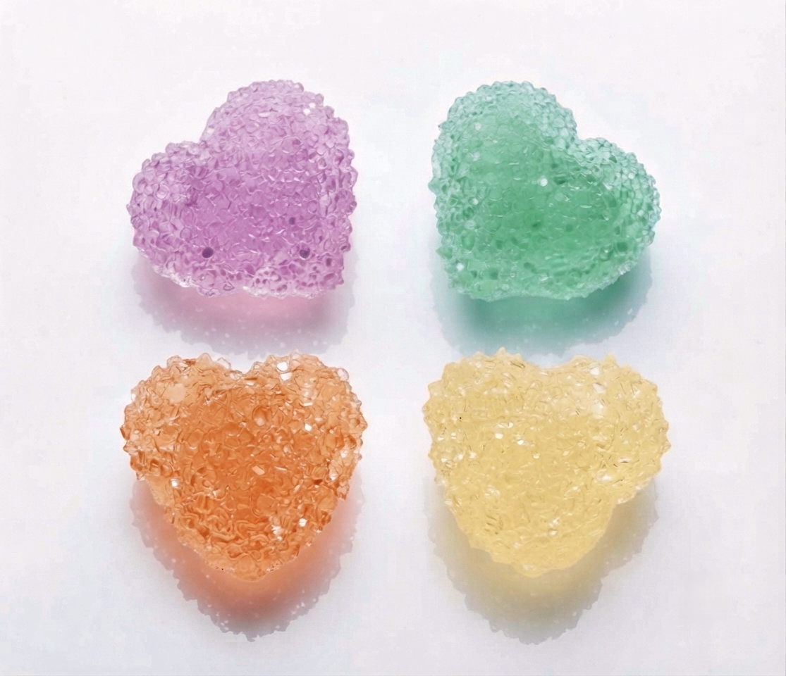 Crystal Druzy Heart Silicone Mold, 4-Cavity Geode Resin Casting (3.3cm)