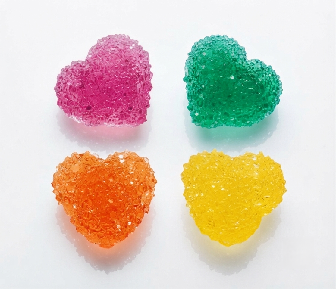 Crystal Druzy Heart Silicone Mold, 4-Cavity Geode Resin Casting (3.3cm)