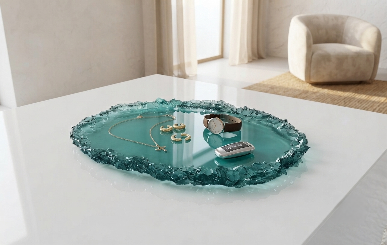 Oval Crystal Edge Tray Silicone Mold