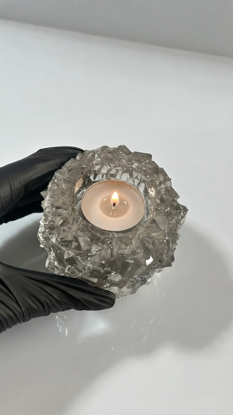 Crystal Cluster Tealight Holder Silicone Mold