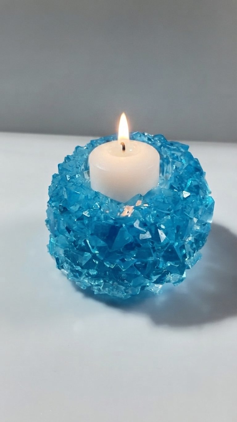Crystal Cluster Tealight Holder Silicone Mold