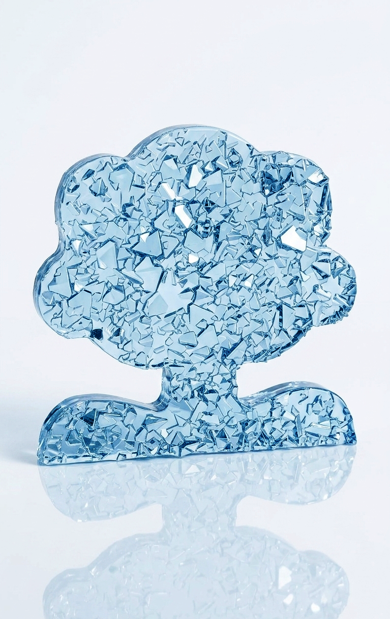 A person holding the flexible tree silicone mold to show its thickness, scale relative to a human hand, and product durability.