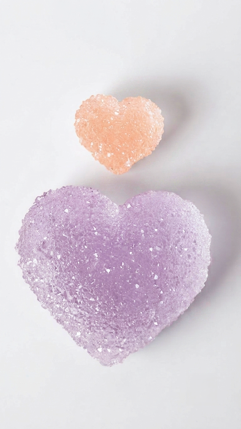Crystal Druzy Heart Silicone Mold, 2-Cavity Geode Hearts Resin Casting