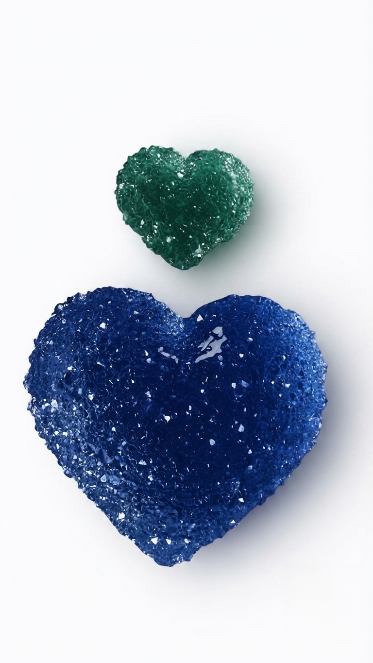 Crystal Druzy Heart Silicone Mold, 2-Cavity Geode Hearts Resin Casting