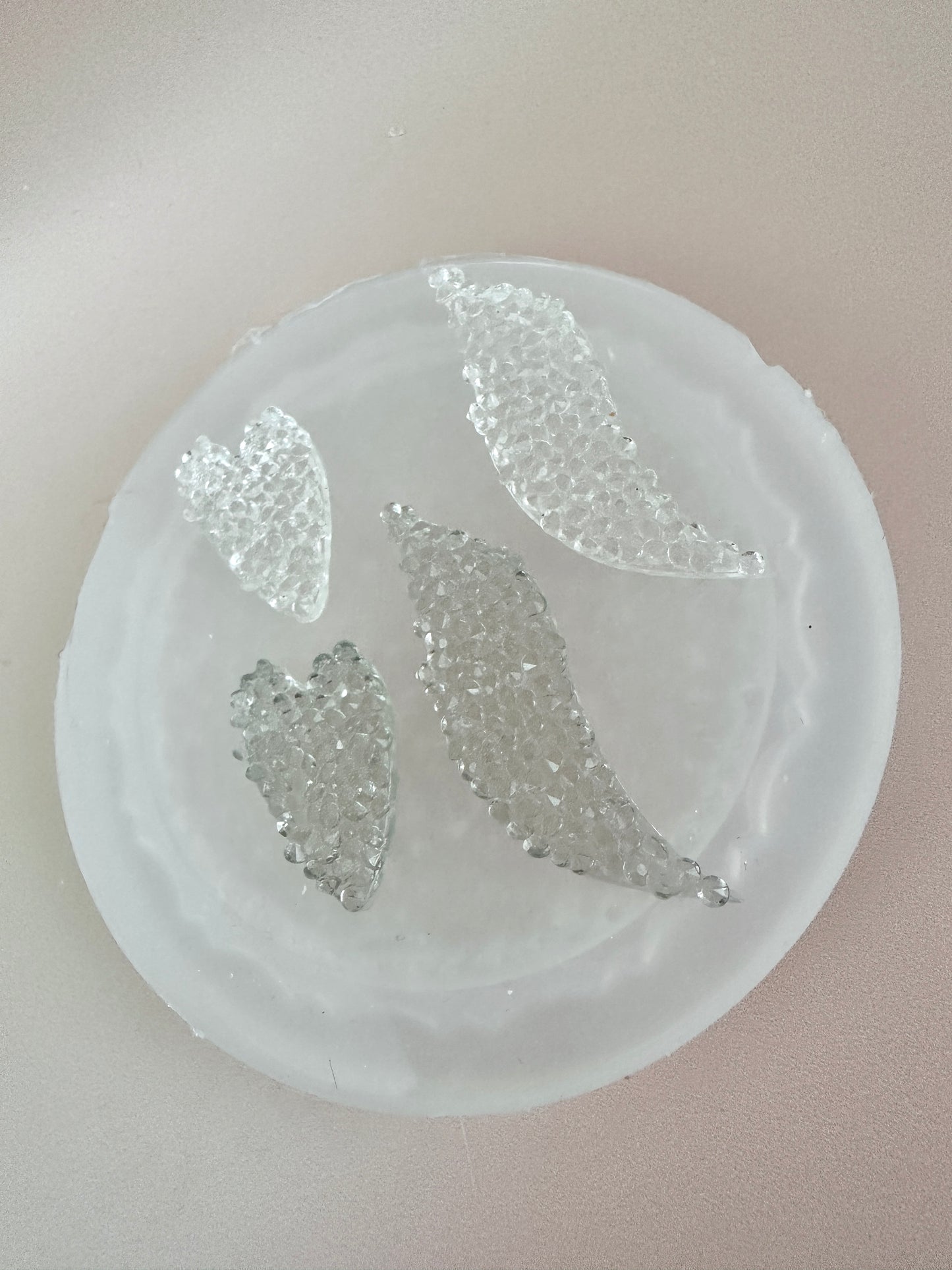 Silikonform Kristallformen in Form von Blättern und Herzen zur Herstellung von Schmuck, Schlüsselanhängern und Anhängern
