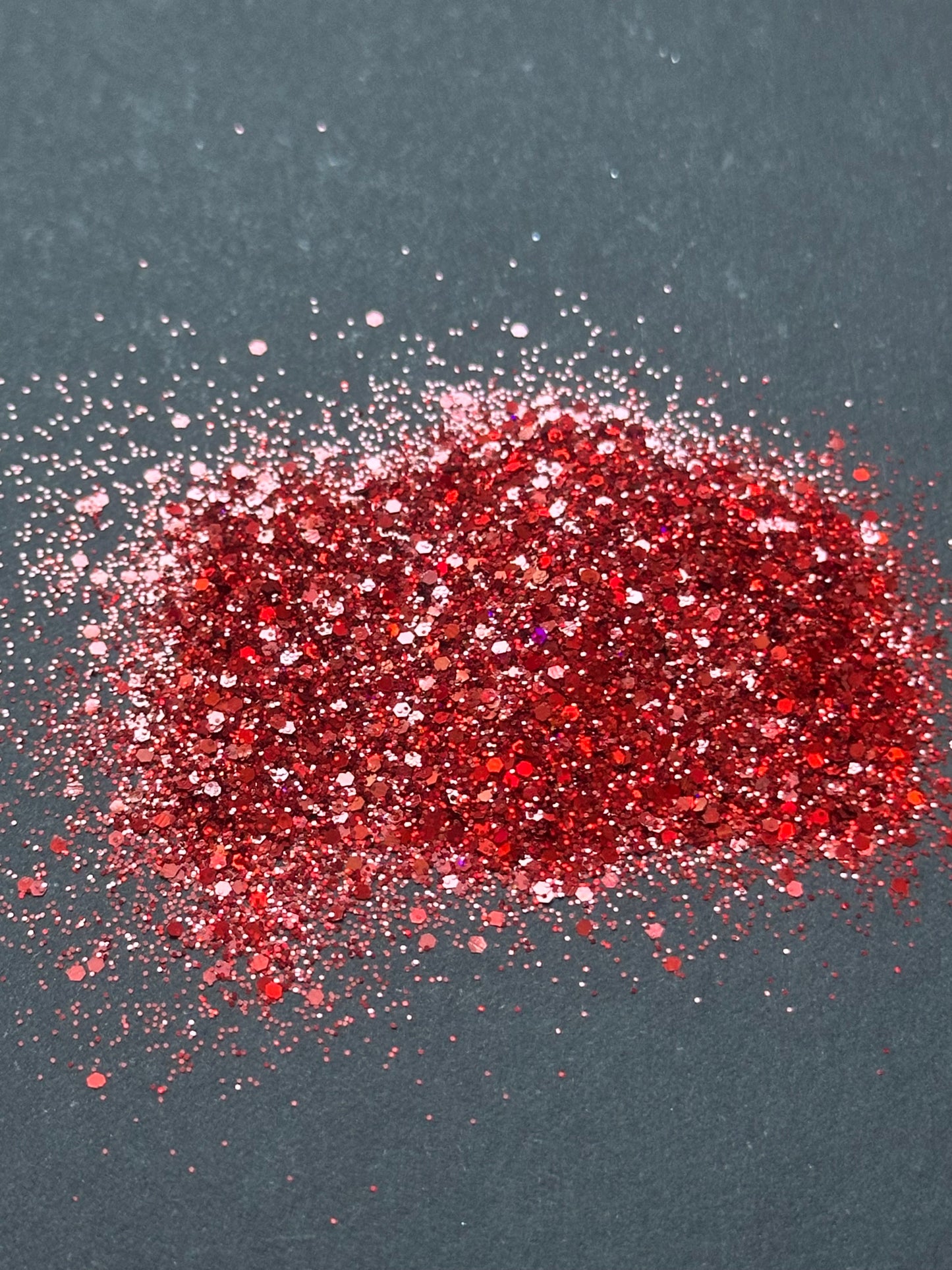 5g Red Glitter Mix – Fine and Chunky Iridescent Glitter
