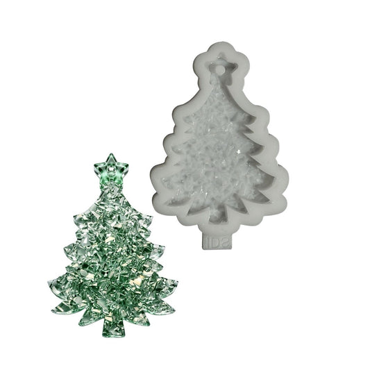 Crystal Christmas Tree Resin Mold – Druzy Silicone Mold for DIY Ornaments