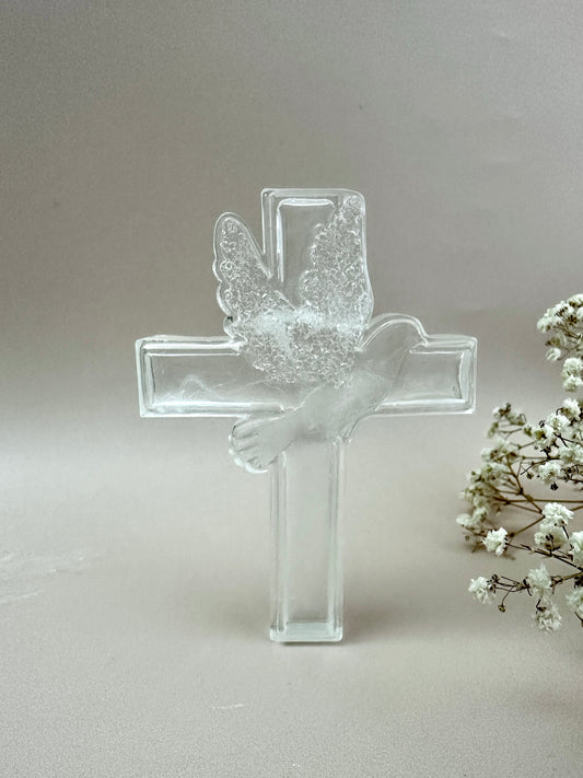 Фигура креста с силиконовой формой из кристаллов голубя — уникальный инструмент для религиозного ремесла — идеально подходит для проектов «сделай сам» — идеальный христианский подарок