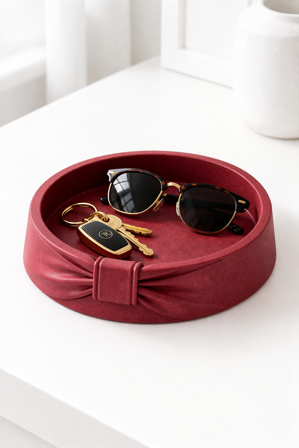 Elegant Round Bow Tray Mold 15 cm