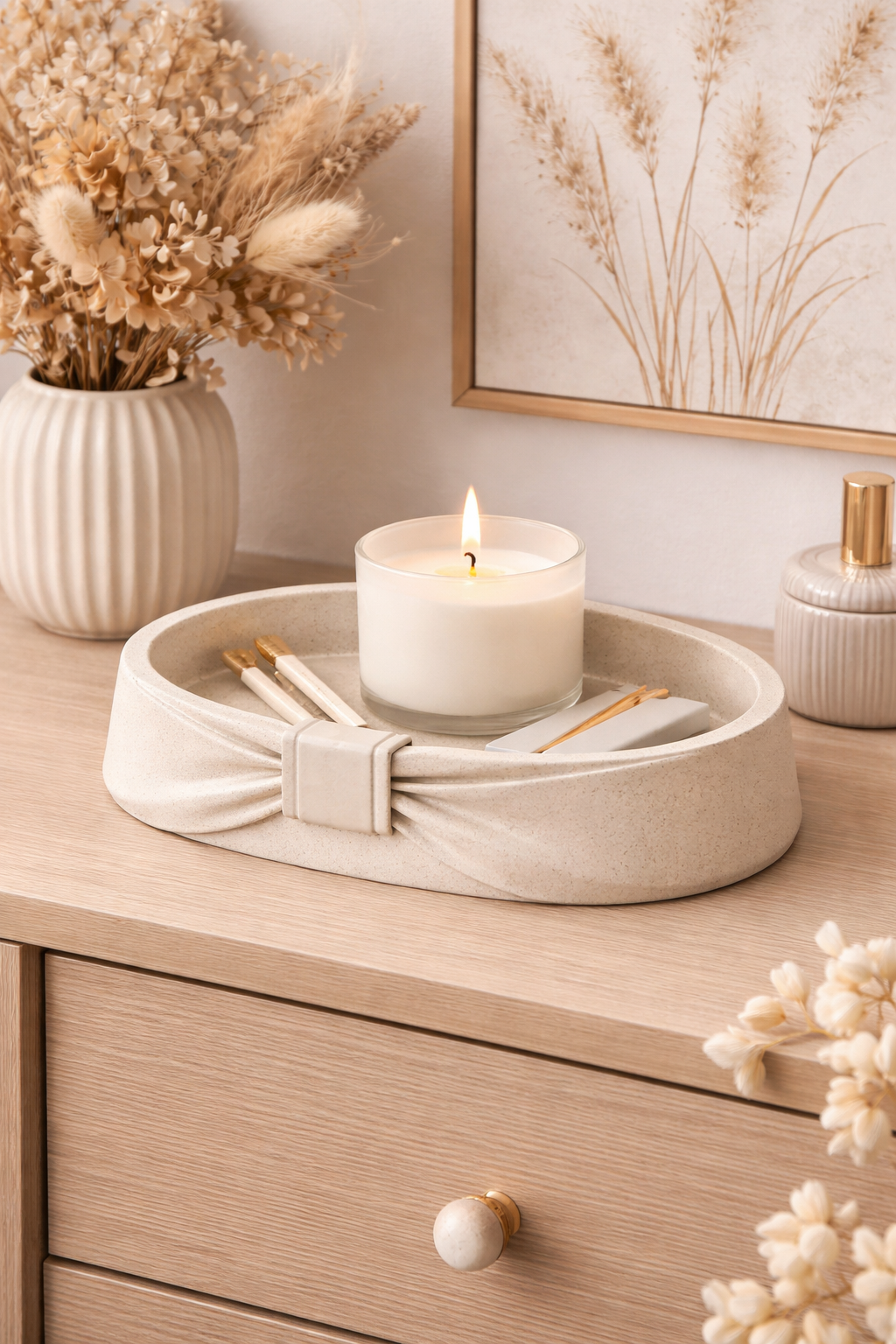 Elegant Round Bow Tray Mold 15 cm