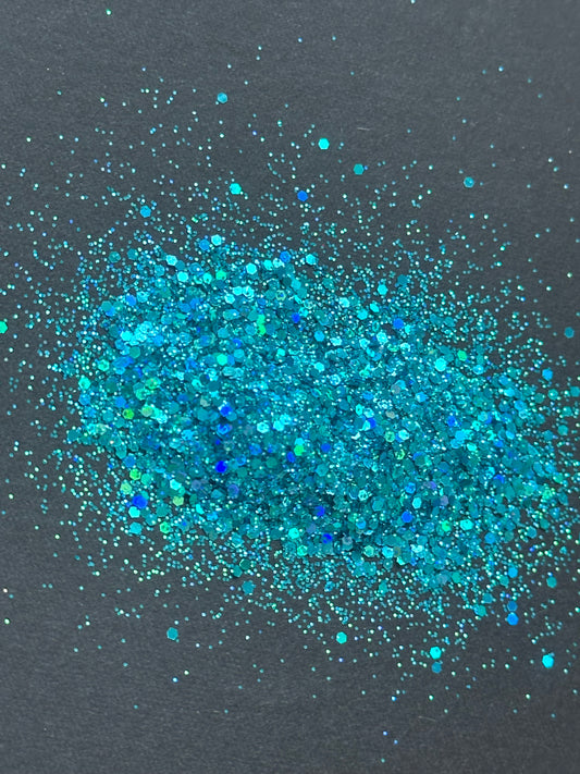 5g Laser Blue Glitter Mix – Fine and Chunky Glitter