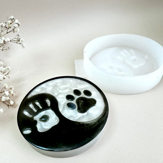 Инь Ян черно-белая силиконовая форма для собаки и человека — уникальный инструмент для поделок — идеальный подарок для любителей собак