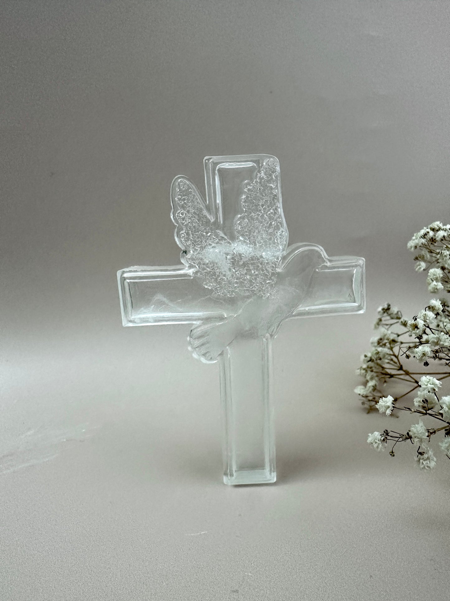 Silikonform mit Kreuzfigur und Taubenkristallen – einzigartiges religiöses Bastelwerkzeug – perfekt für DIY-Projekte – ideales christliches Geschenk