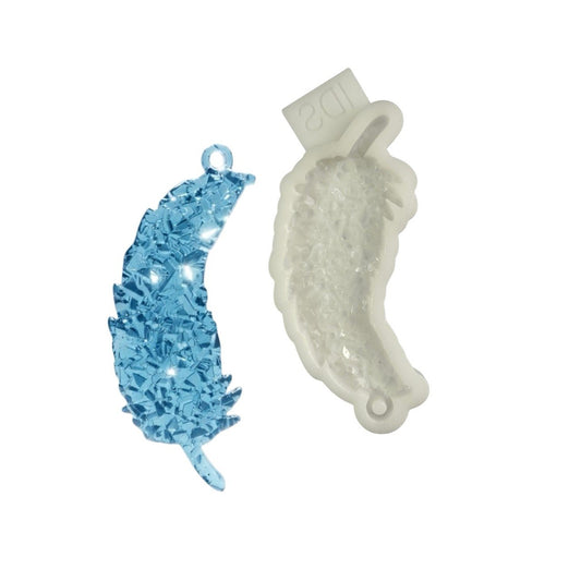 Feather Silicone Mold, Crystalline Druzy Texture