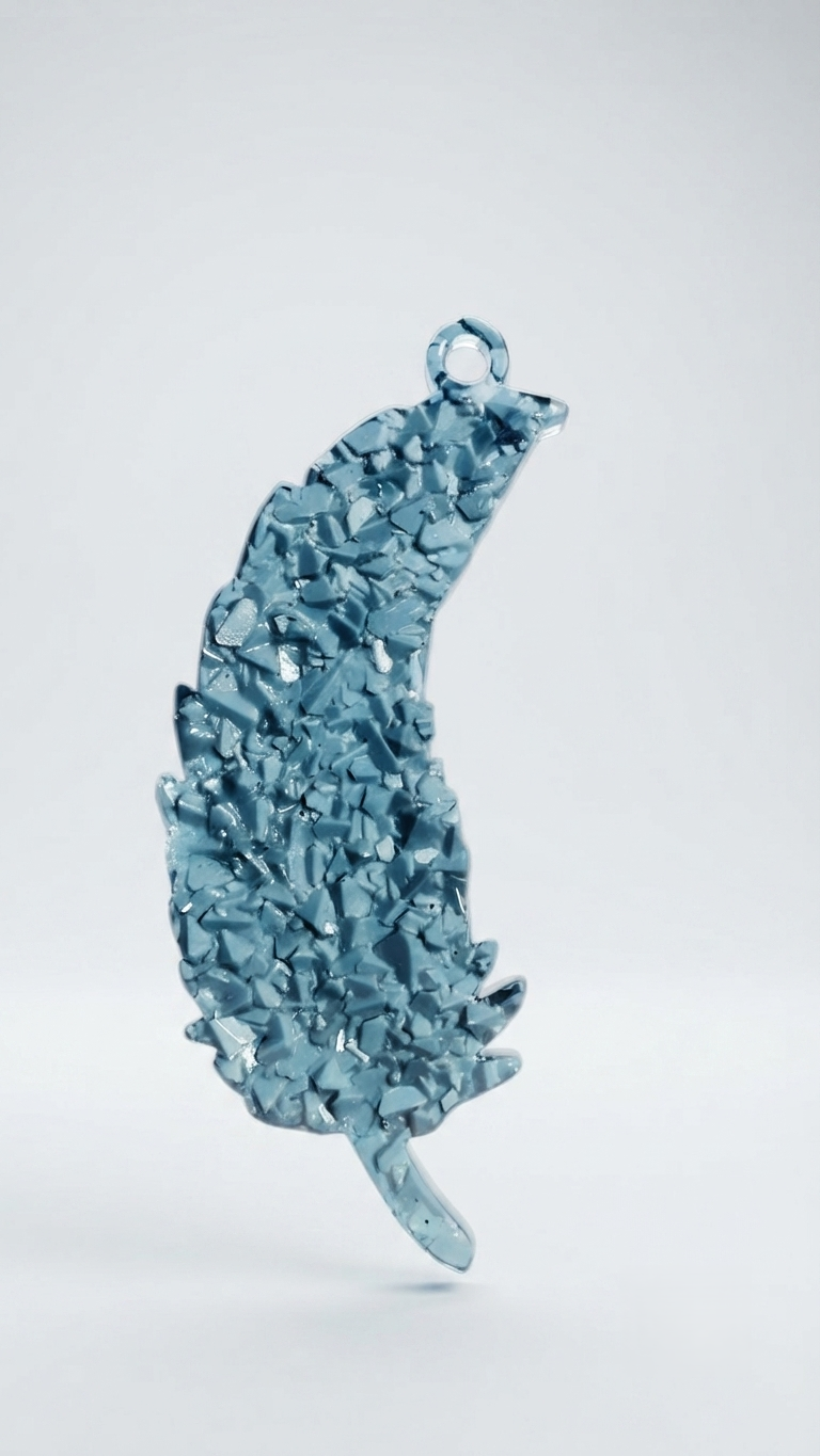 Feather Silicone Mold, Crystalline Druzy Texture