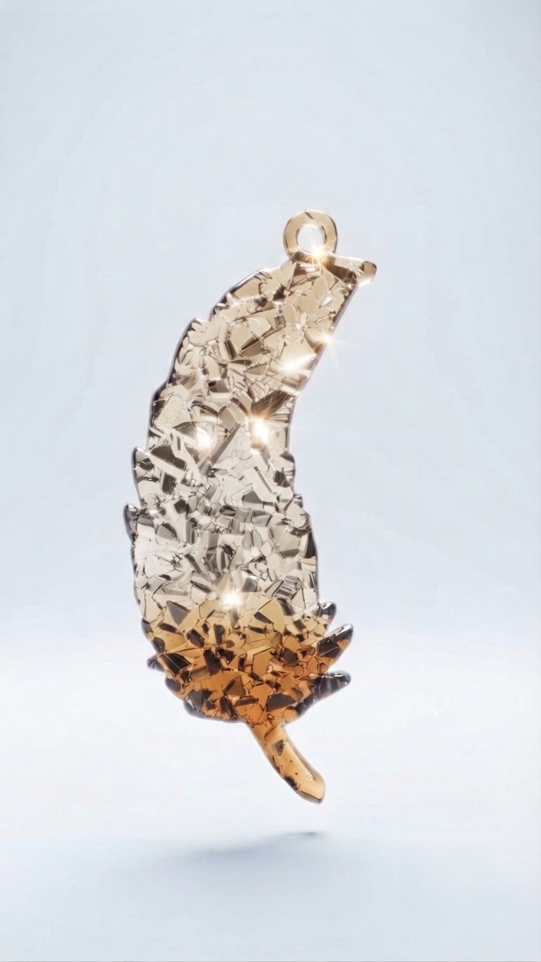Feather Silicone Mold, Crystalline Druzy Texture