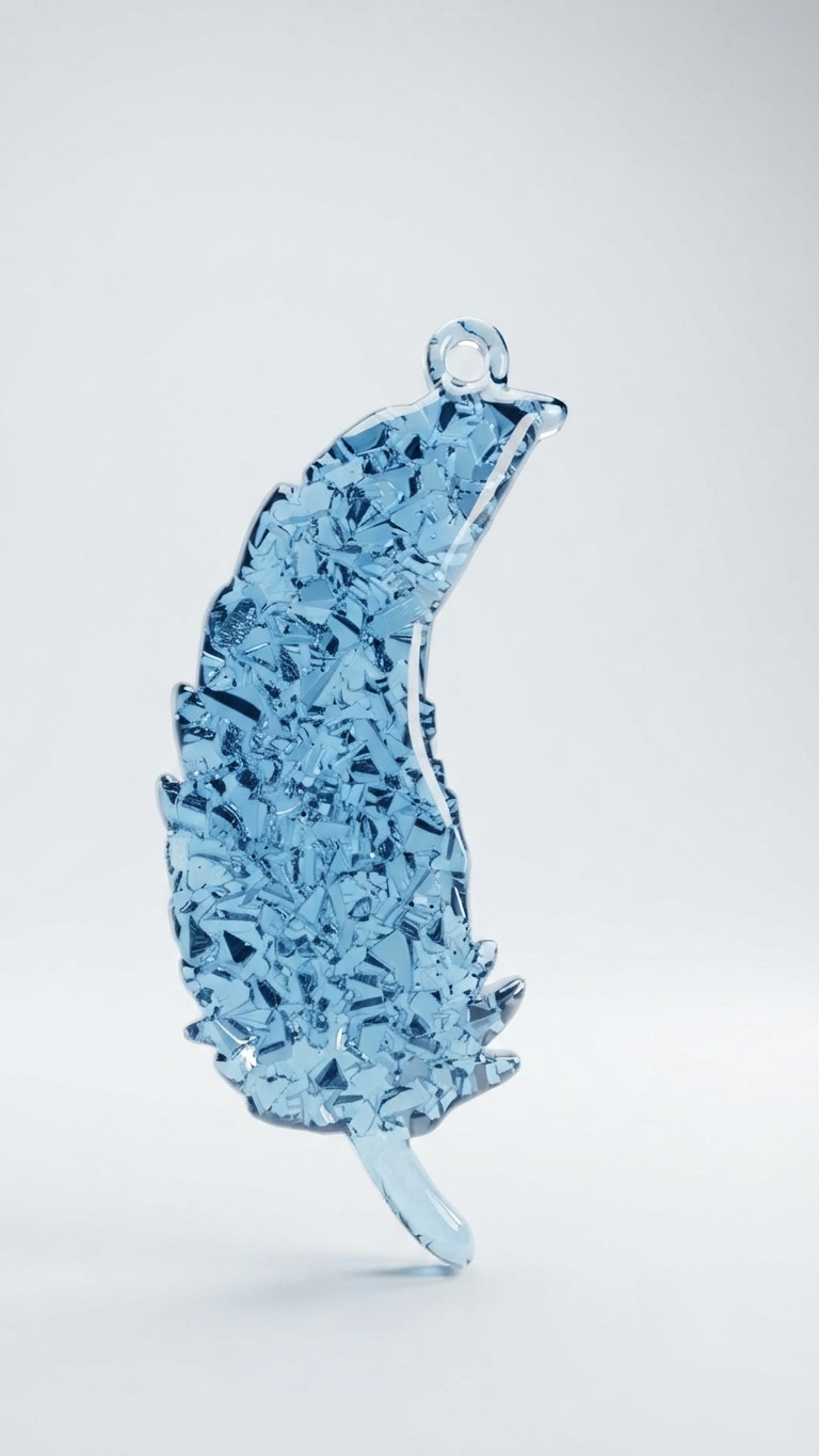 Feather Silicone Mold, Crystalline Druzy Texture
