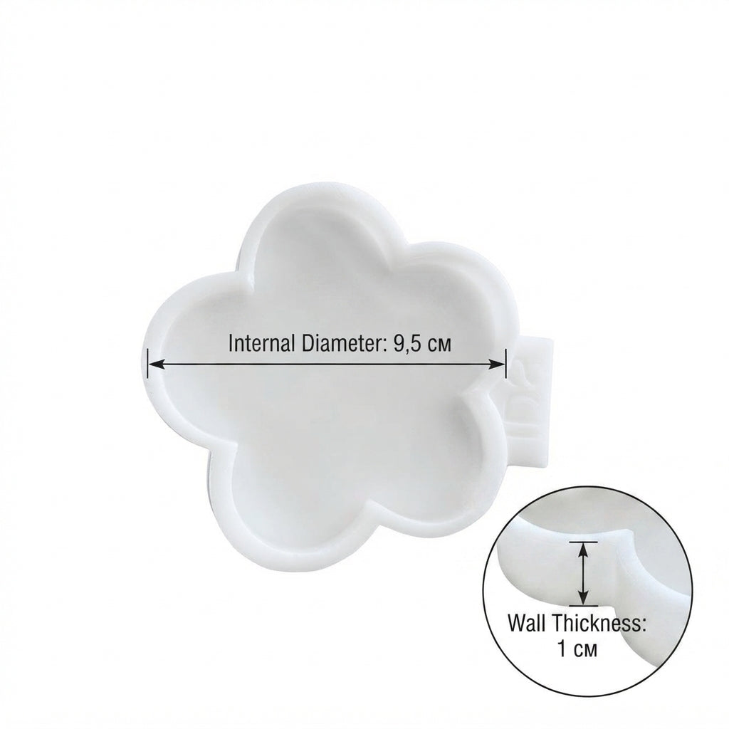 Floral Silicone Mold for Coasters Glossy Finish 9.5 cm