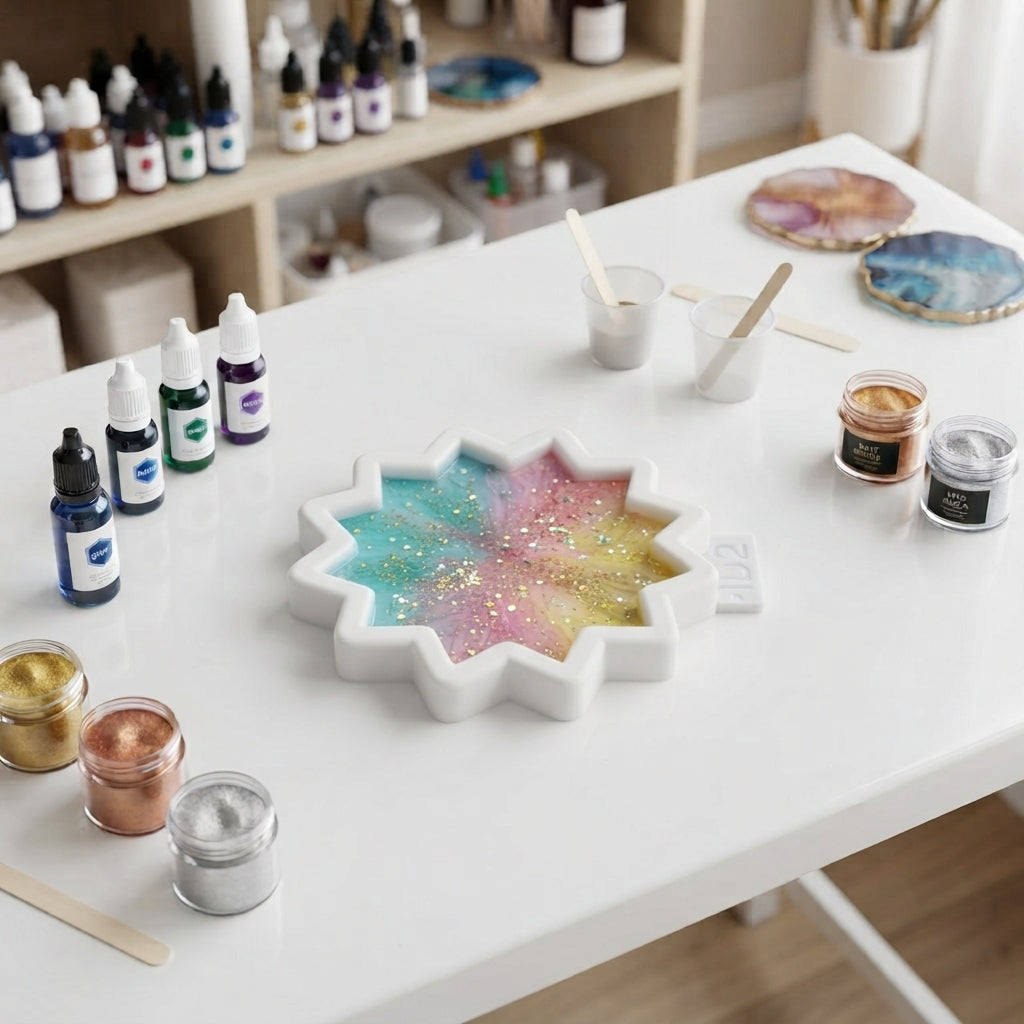 Floral Star Coasters Silicone Mold for Resin