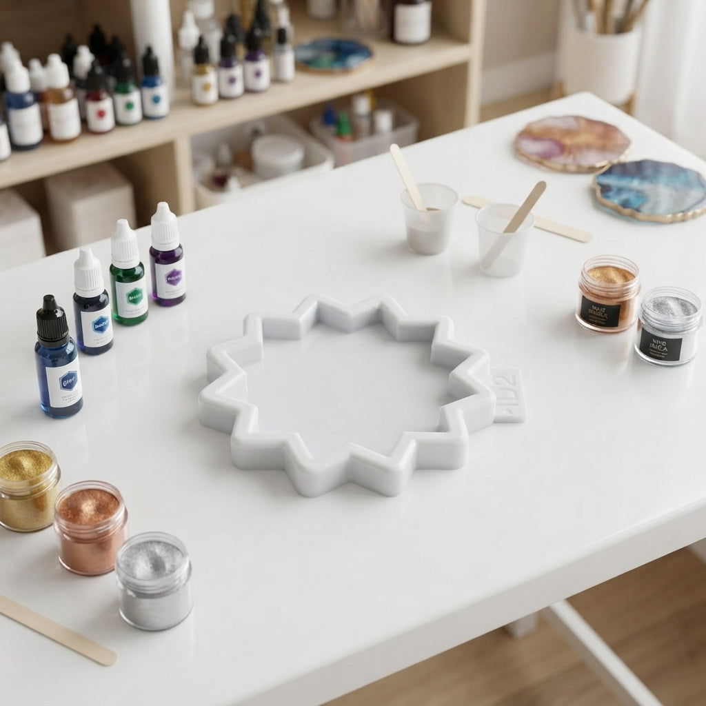Floral Star Coasters Silicone Mold for Resin