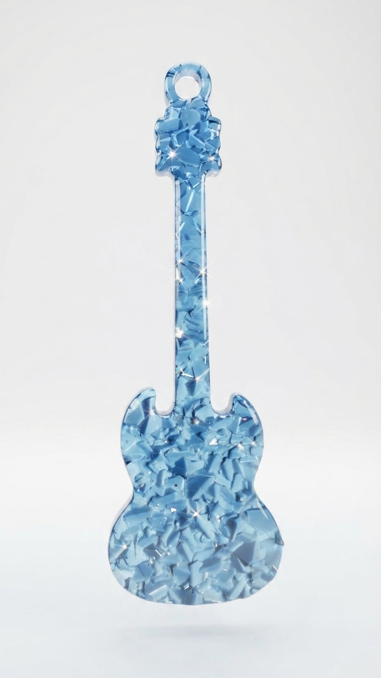 Guitar Silicone Mold Druzy Texture Resin Casting Form