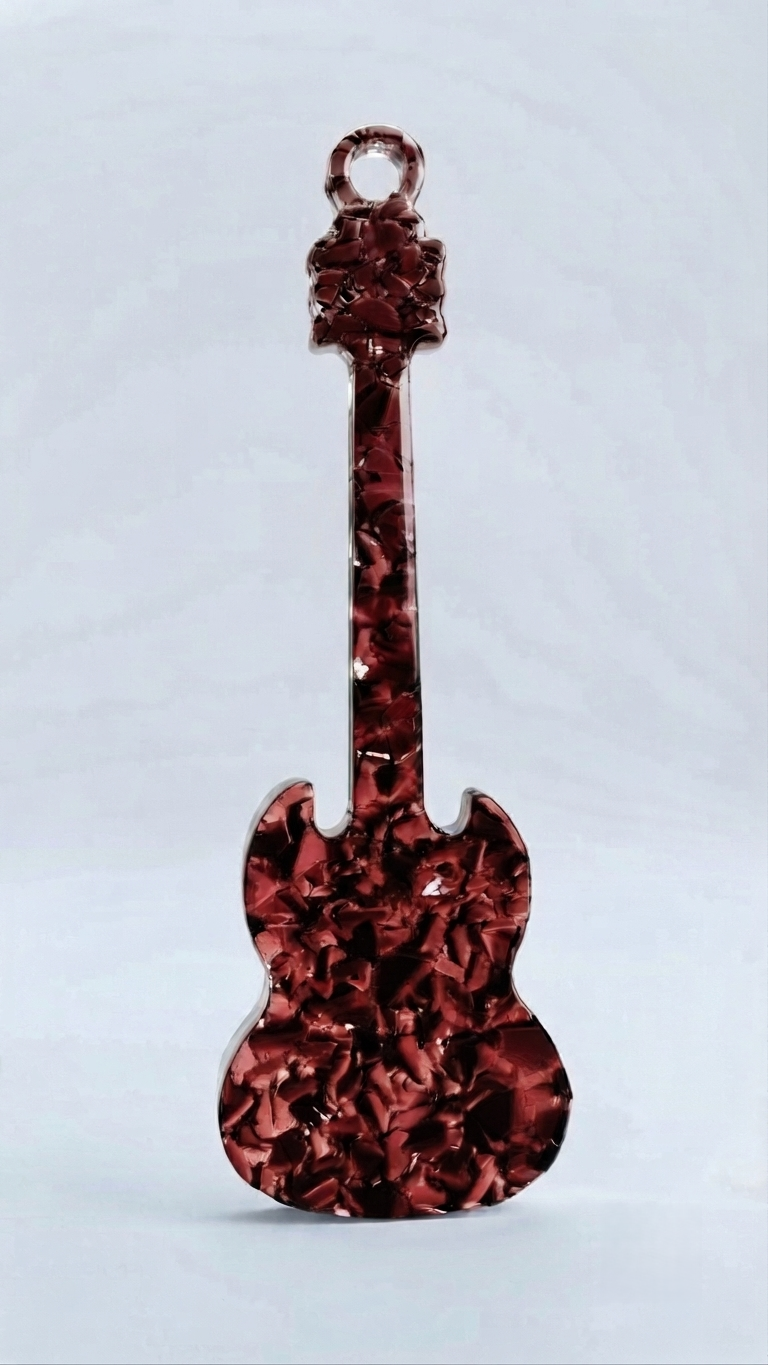 Guitar Silicone Mold Druzy Texture Resin Casting Form