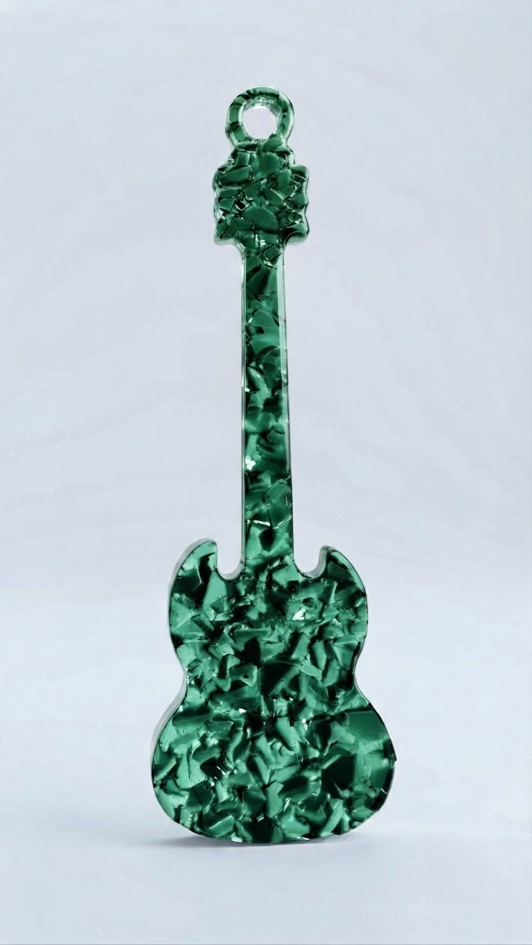 Guitar Silicone Mold Druzy Texture Resin Casting Form