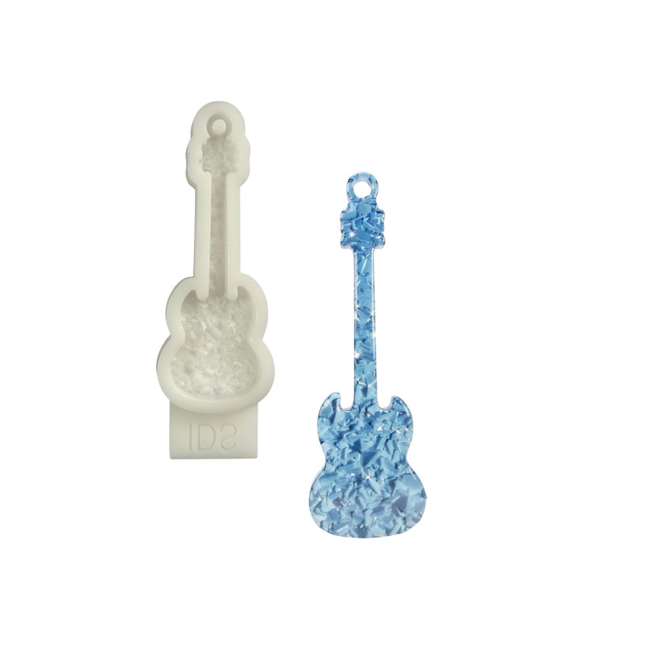 Guitar Silicone Mold Druzy Texture Resin Casting Form