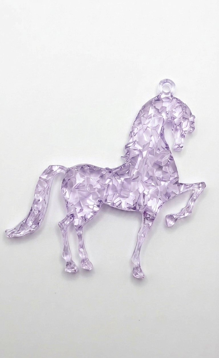Horse Ornament Silicone Mold with Crystal Druzy Texture