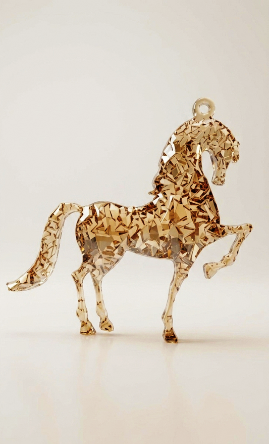 Horse Ornament Silicone Mold with Crystal Druzy Texture