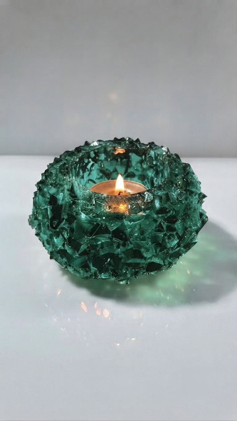 Large Crystal tealight holder Silicone Mold