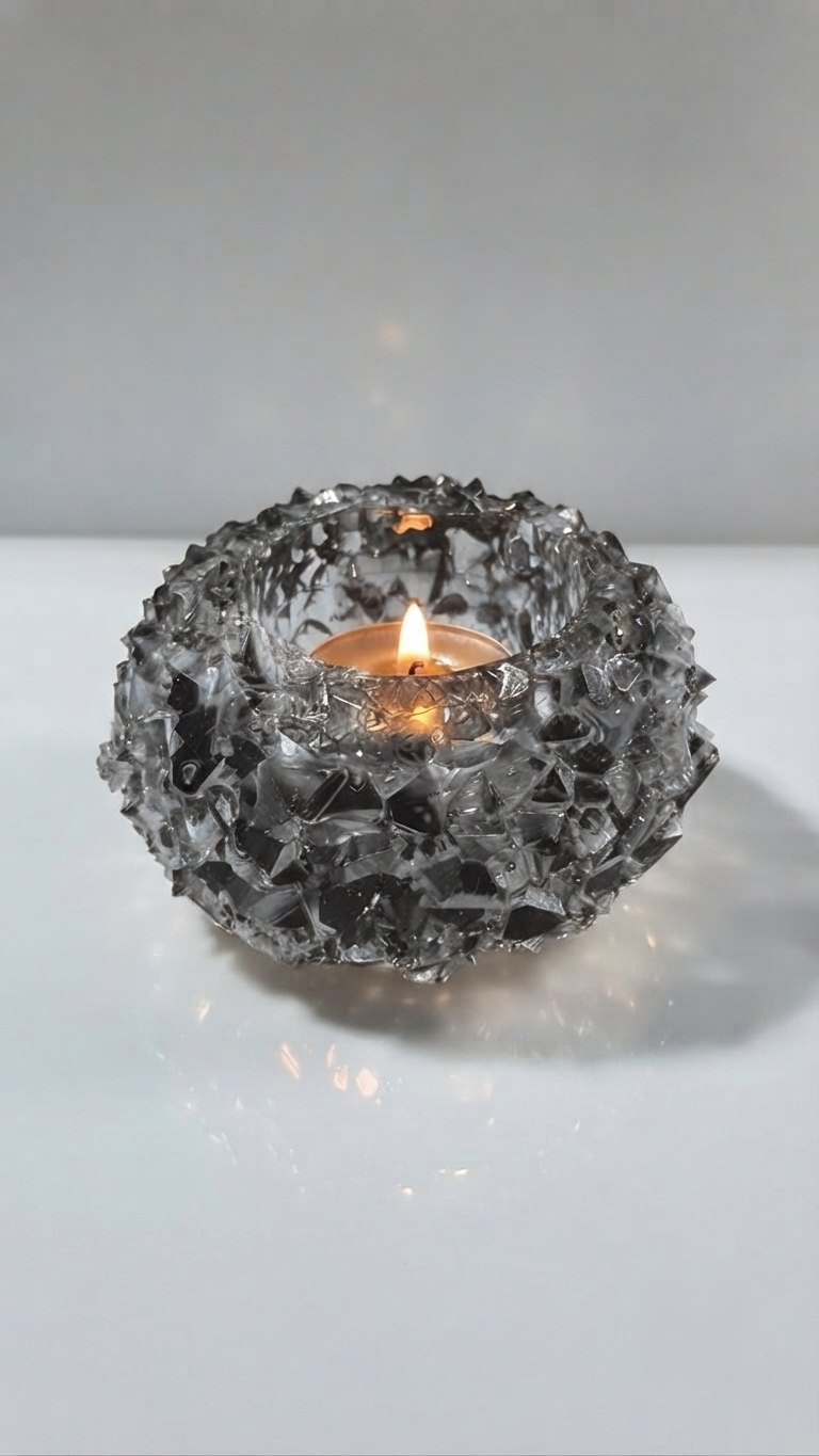 Large Crystal tealight holder Silicone Mold