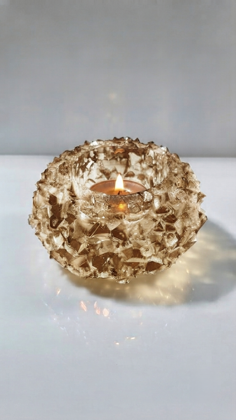 Large Crystal tealight holder Silicone Mold