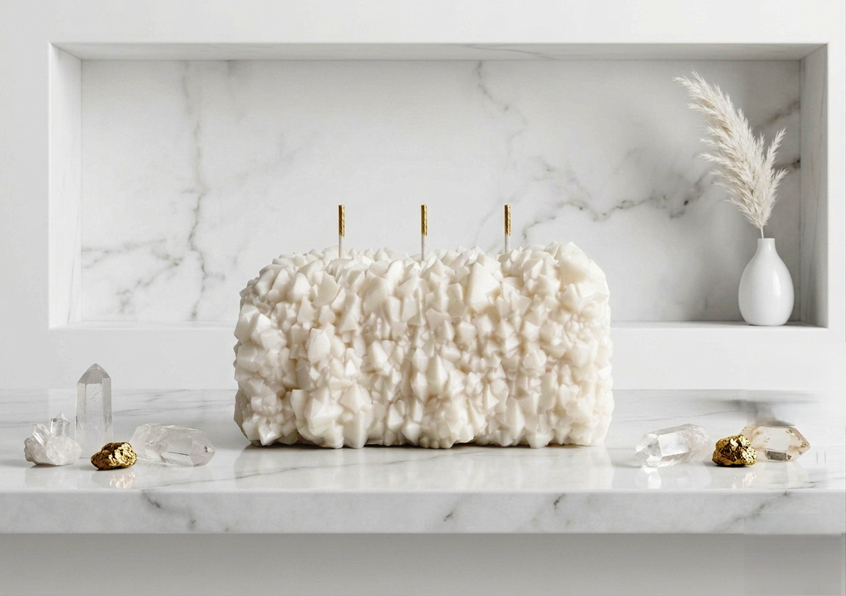 Large Square Silicone Mold for Crystal-Embedded Candle Making