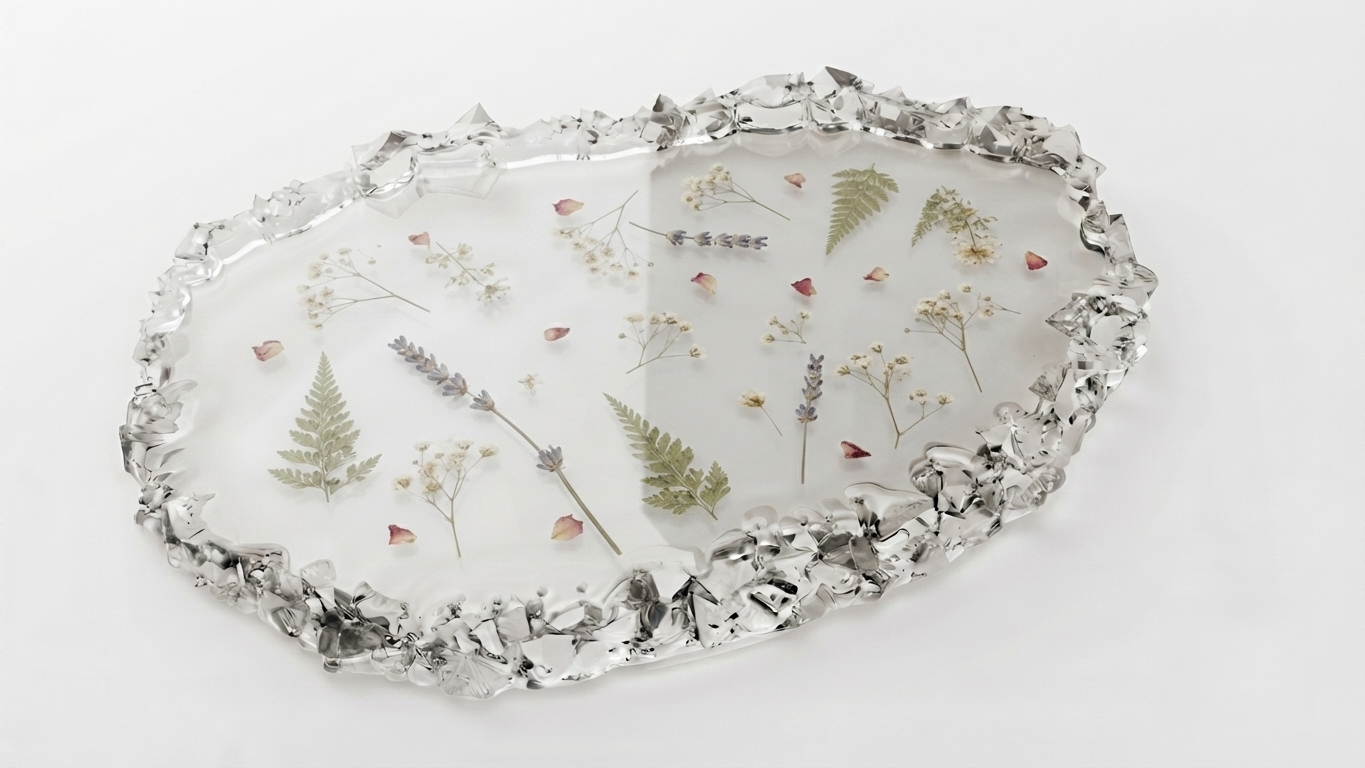 Oval Crystal Edge Tray Silicone Mold – 17 x 14 cm