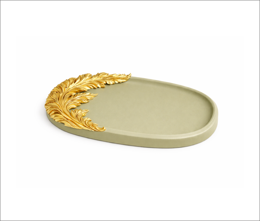 Oval Silicone Mold Tray with Baroque Leaf