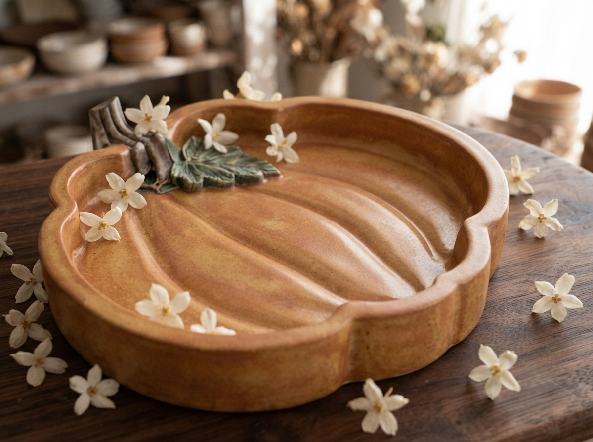 3D Detailed Pumpkin Tray Silicone Mold