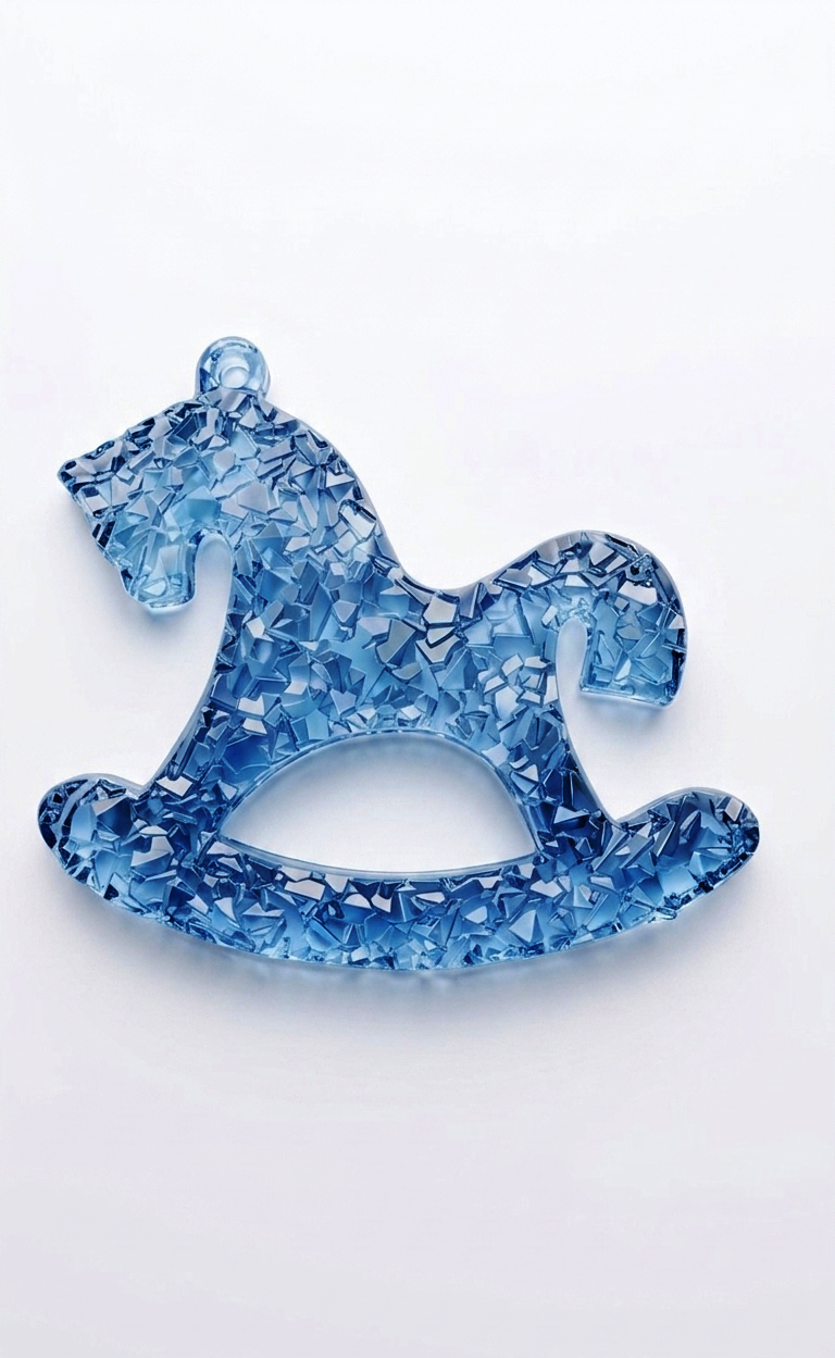 Flexible silicone mold for making a Horse Ornament Silicone Mold ornament with a unique crystal druzy texture.