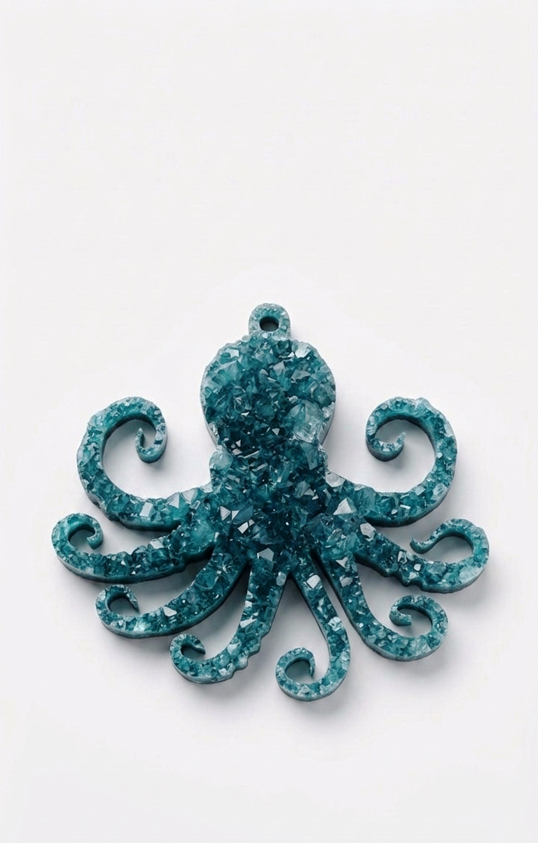 Silicone Mold Octopus Druzy Crystal Pendant