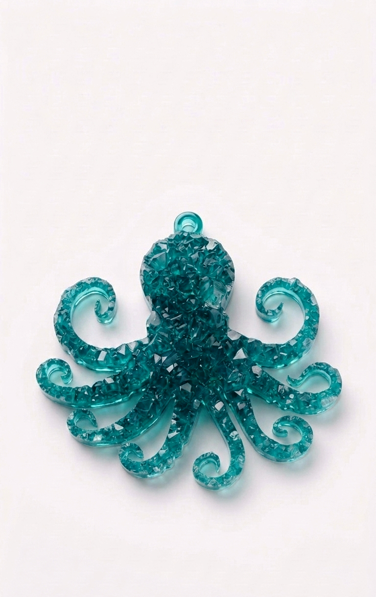 Silicone Mold Octopus Druzy Crystal Pendant