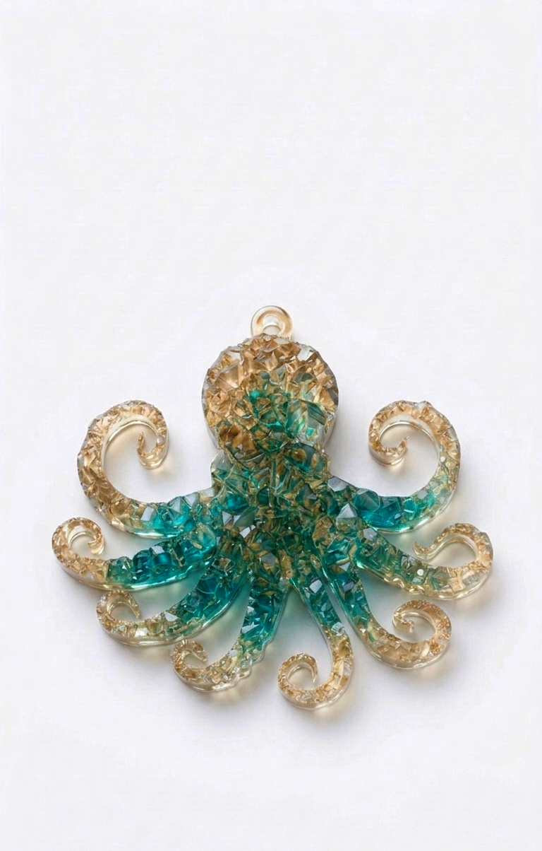 Silicone Mold Octopus Druzy Crystal Pendant
