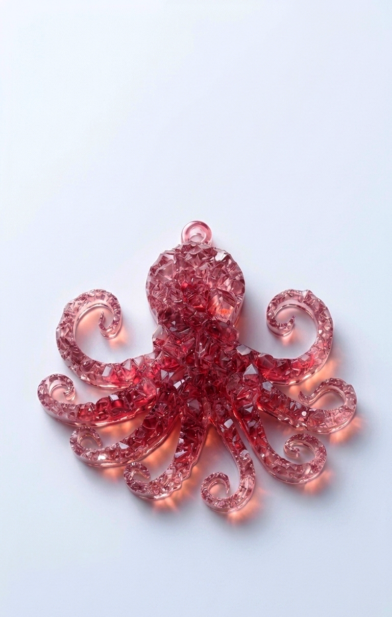 Silicone Mold Octopus Druzy Crystal Pendant