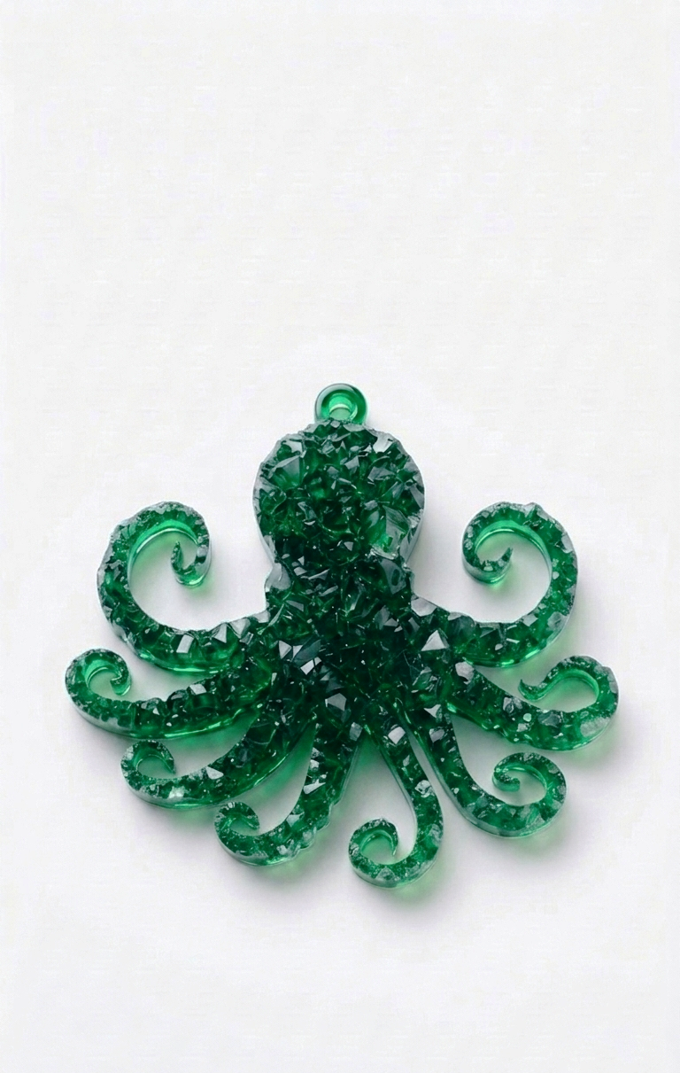 Silicone Mold Octopus Druzy Crystal Pendant