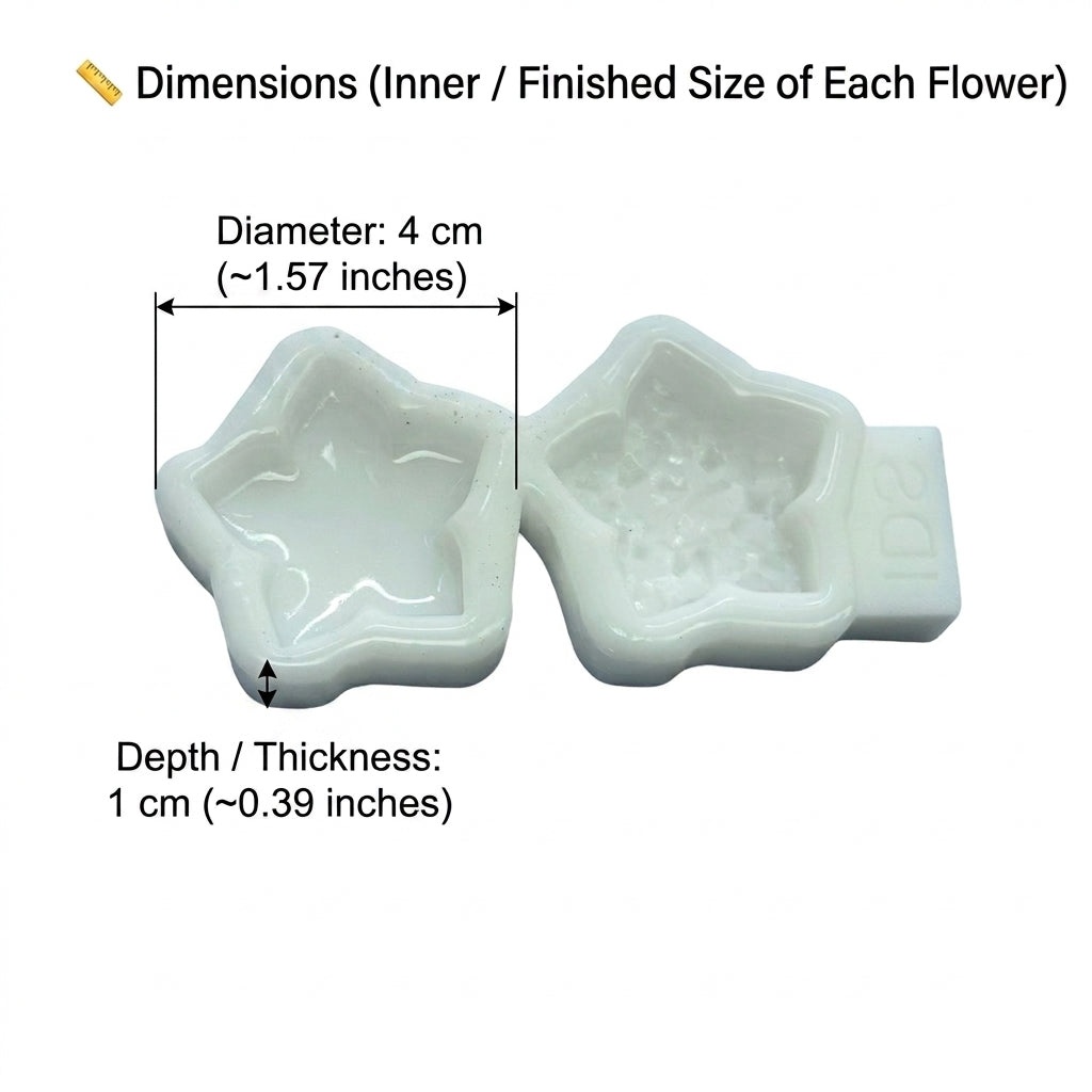 Druzy Crystal Flower Shapes - Dual Silicone Mold
