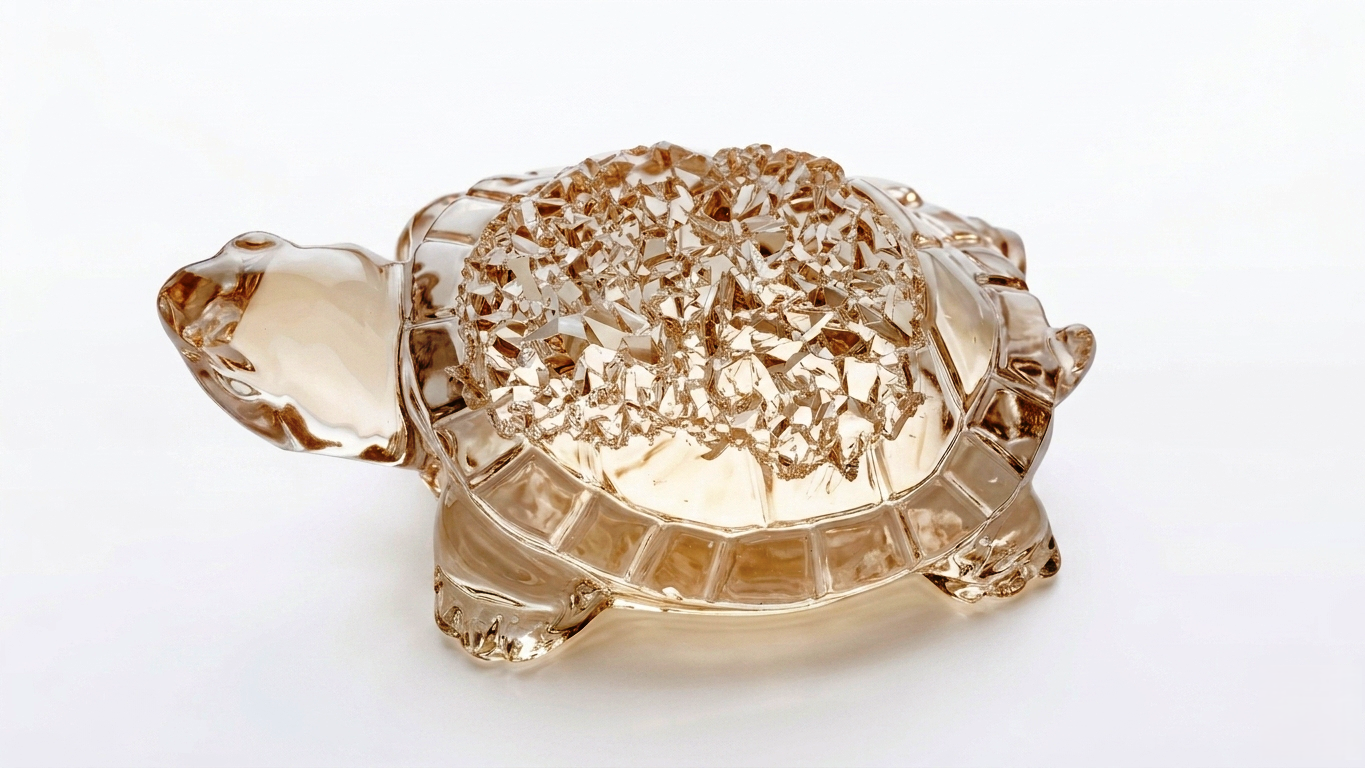 Large Turtle Silicone Mold with Crystal Druzy Texture